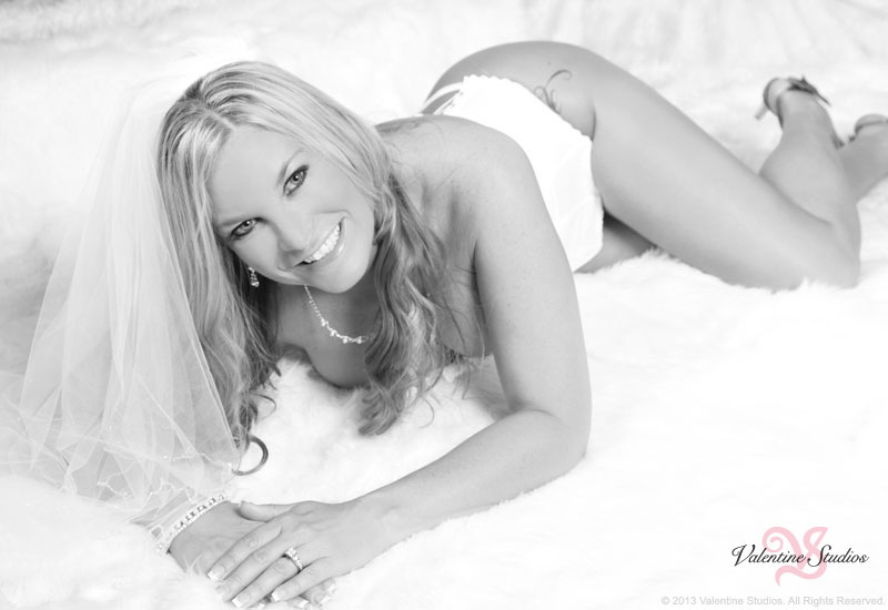 Be a veiled female goddess in your bridal boudoir photo shoot at Valentine Studios.